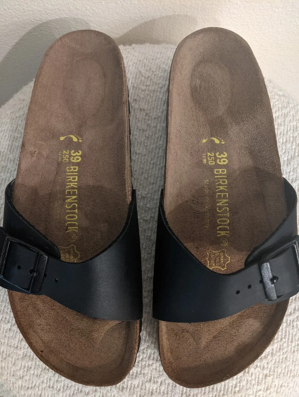 Birkenstock Men’s Black Madrid Slide Sandals Size 39